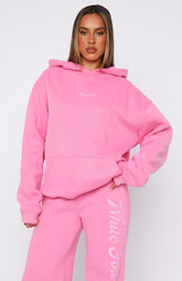 The Good Life Back Graphic Oversized Hoodie Pink